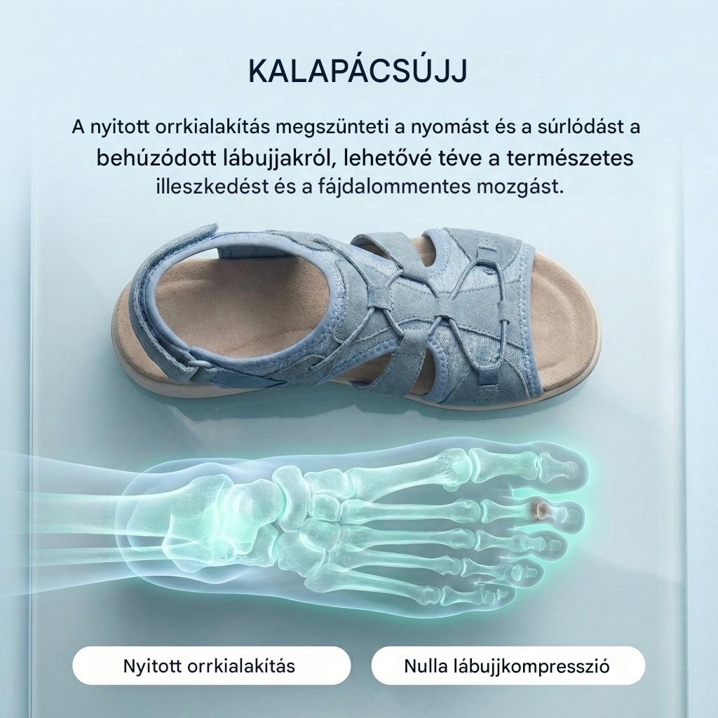 Ortopédiai hálós sportszandál - állítható modell több pánttal, kalapácsujjakhoz alkalmas