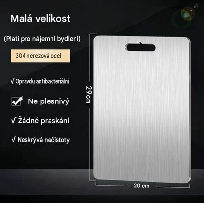 Tiszta titán konyhai vágódeszka, élelmiszeripari minőségű, foltálló és tartós, higiénikus, kíméli a kések élét és könnyen tisztítható