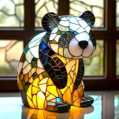 Ideális ajándék férfiak számára🎁 Tiffany‑stílusú üvegfestmény állatos művészi lámpa