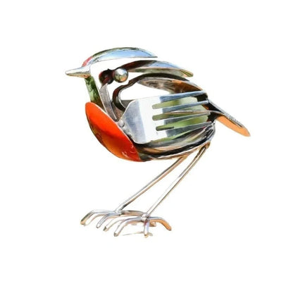 🐦 Kézzel készített fém vörösbegy dekoráció – elegáns dísz a kertbe és az otthonba