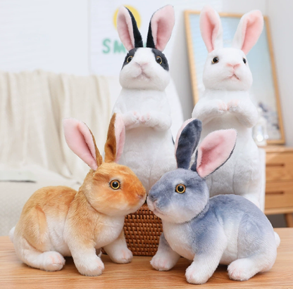 [🎉Tagoknak exkluzív ajánlat]Hoeurva élethű plüss nyuszi 🐰 – aranyos, puha és megnyugtató társ a nyugodt alváshoz, a legjobb ajándék babáknak