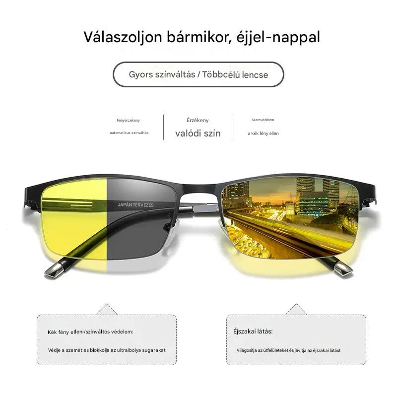 Nagy felbontású éjszakai szemüveg tükröződésgátló bevonattal, német mérnökök által tervezve. Ideális változó fényviszonyokhoz, éjszakai vezetéshez és mindennapi irodai munkához.