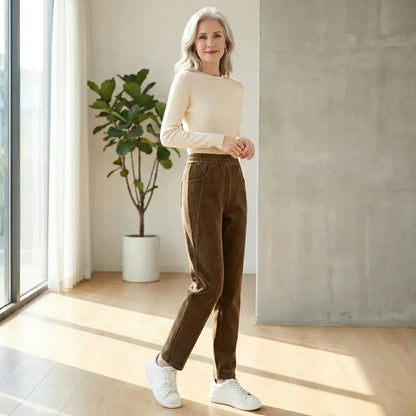 Női melegítőnadrág zsebekkel 👖 | Magas derekú tavaszi nadrág 🌸