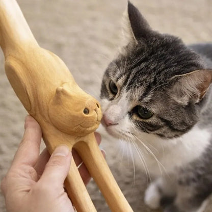 [🎉Tagoknak exkluzív ajánlat]🐱✨ Macska alakú fa hátvakaró (Kényelmes, független segítőd a viszketés ellen!)