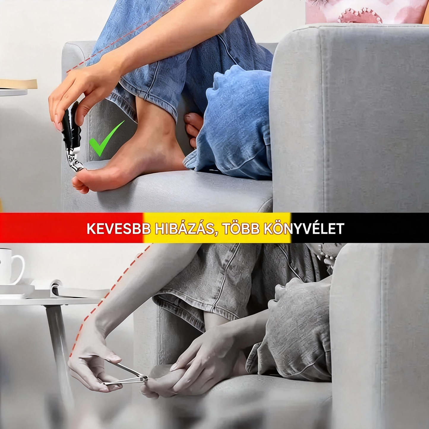 ✨Éles, ívelt pengéjű körömcsipesz hosszú nyéllel – 🎉 Második darab féláron! Minél többet vásárol, annál nagyobb kedvezmény!