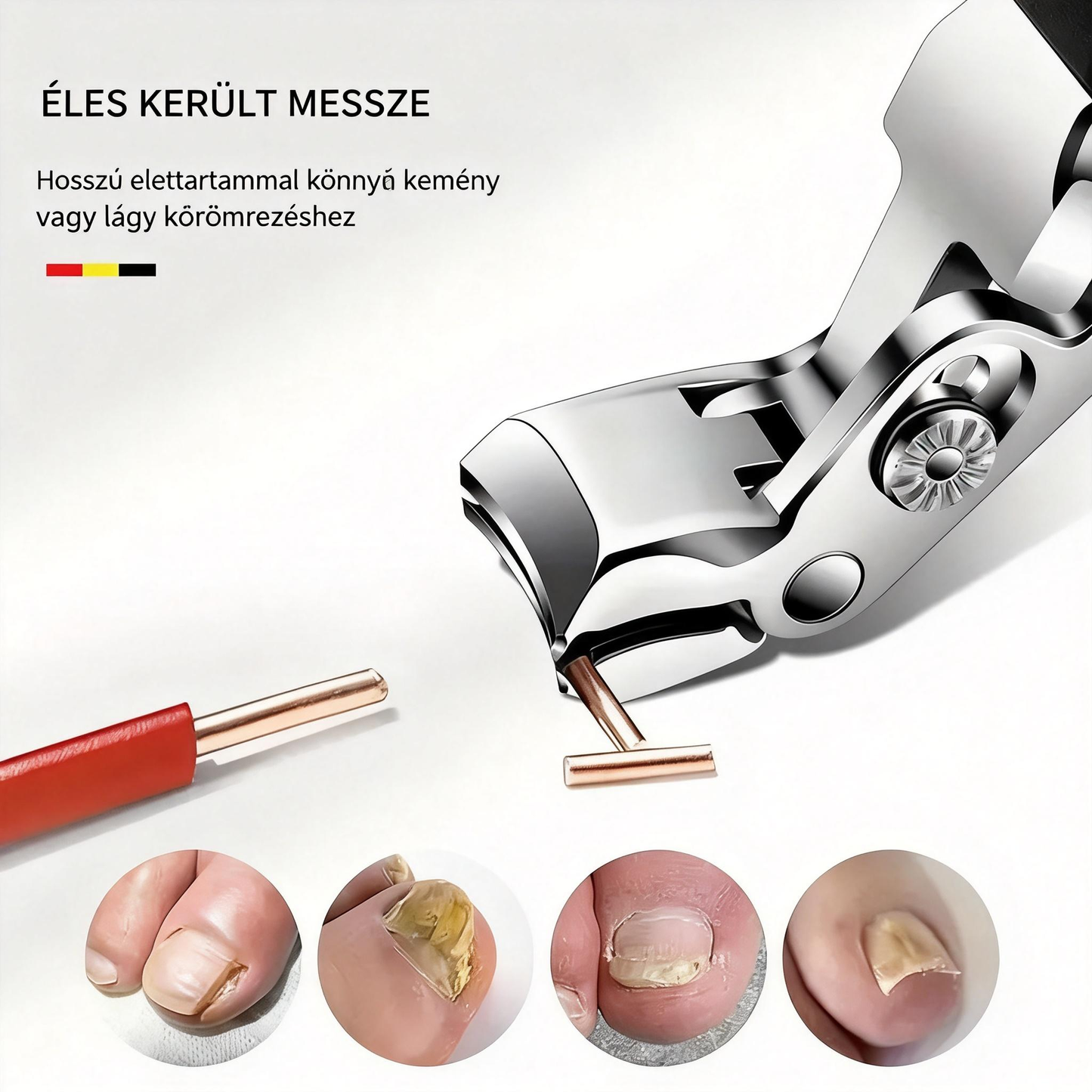 ✨Éles, ívelt pengéjű körömcsipesz hosszú nyéllel – 🎉 Második darab féláron! Minél többet vásárol, annál nagyobb kedvezmény!