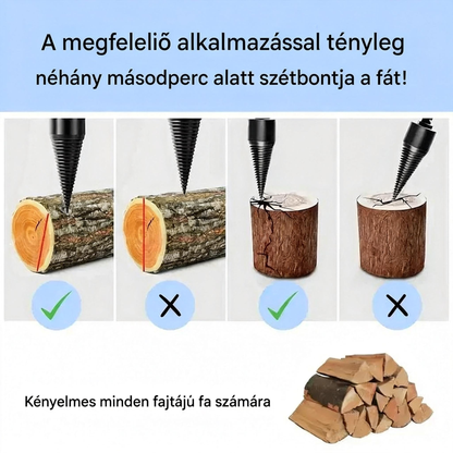 Fájdalommentes fúró az idősek számára, amely megkönnyíti a fa hasogatását