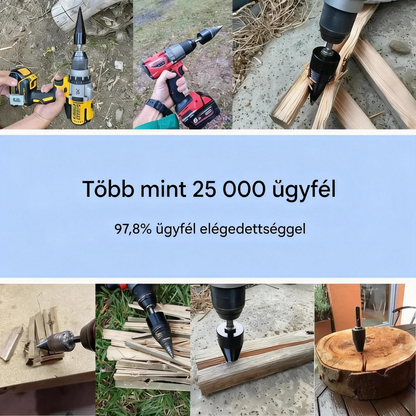 Fájdalommentes fúró az idősek számára, amely megkönnyíti a fa hasogatását