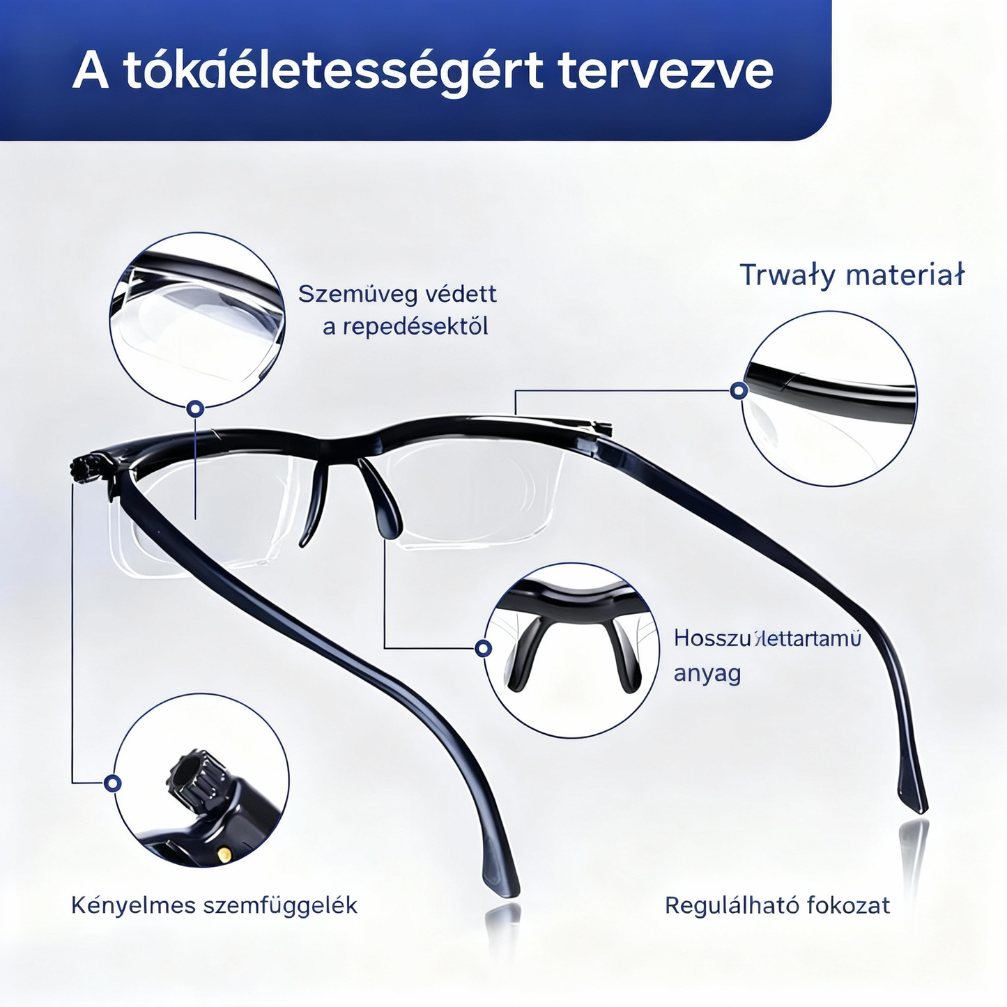 Állítható fókuszú szemüveg