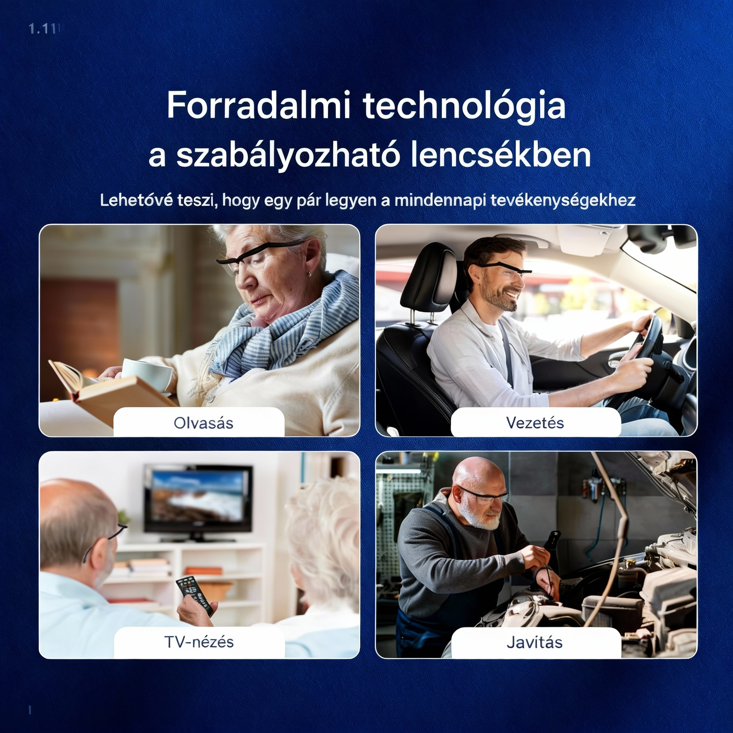 Állítható fókuszú szemüveg
