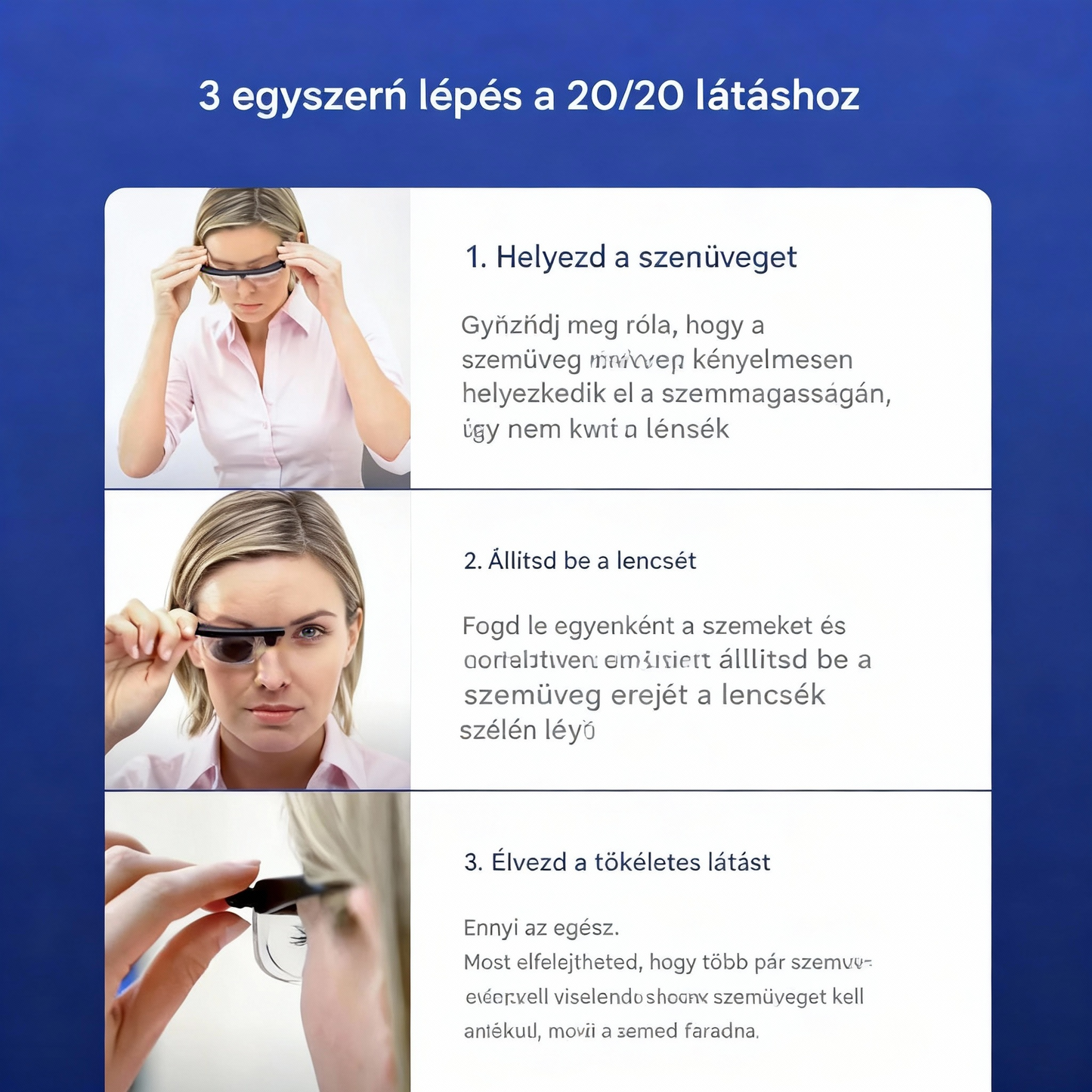 Állítható fókuszú szemüveg