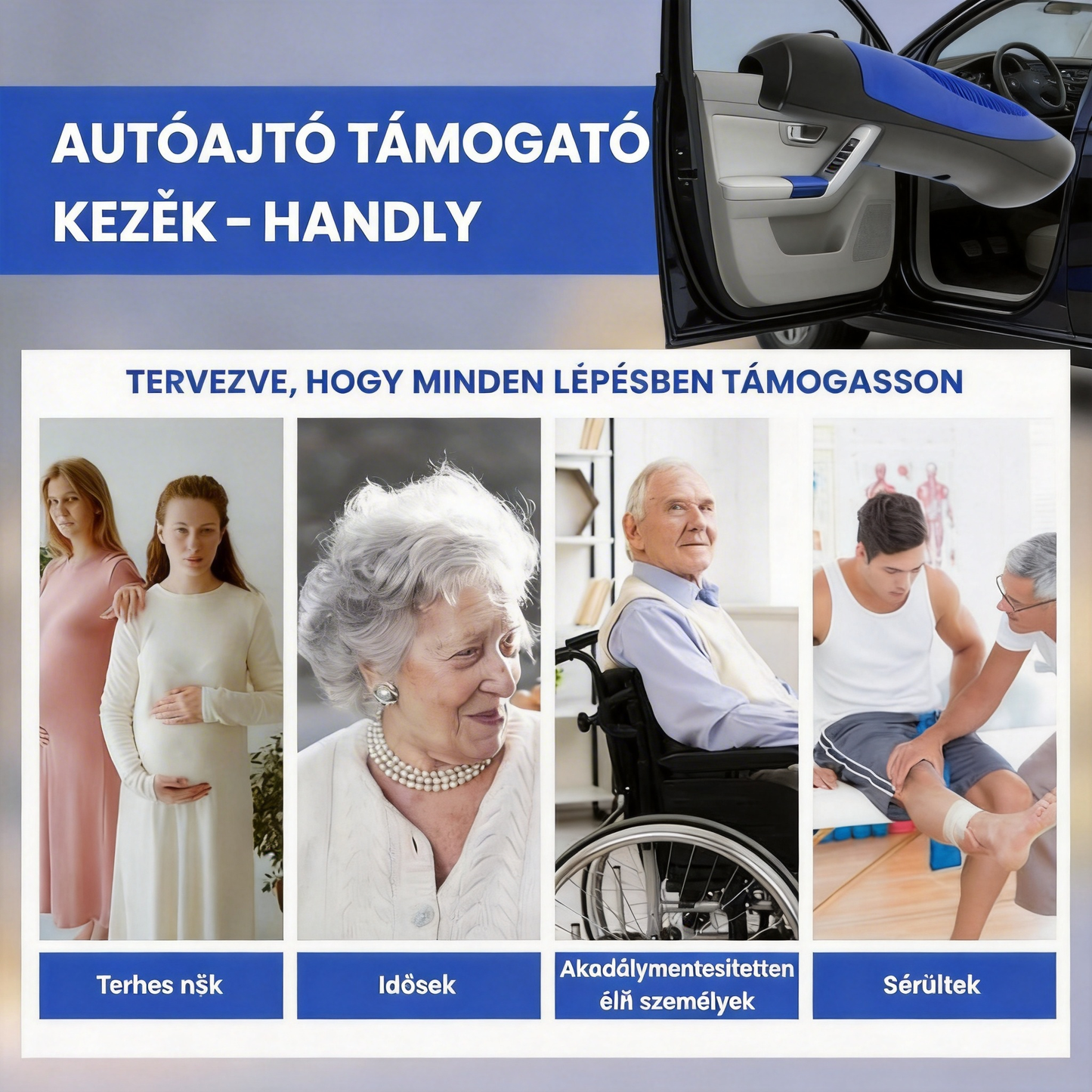 Autós segédrúd 🚗 – Könnyű ki- és beszállás, biztonságos és stabil 💪