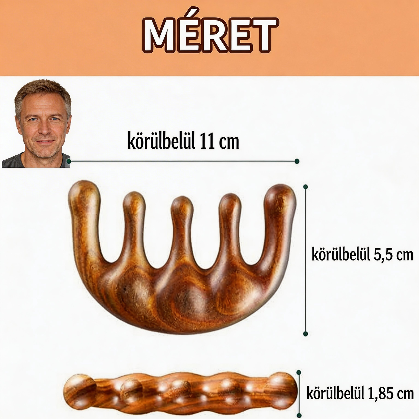 [🎉Tagoknak exkluzív ajánlat]Természetes szantálfa masszírozó fésű 🌿 – támogatja az energiaáramlást és segít enyhíteni a fejfájást