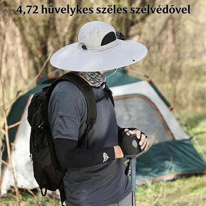 Napelemes hűtő sapka ventilátorral – könnyű, szellős és UV-védelmes, ideális horgászathoz és tengerpartra, nőknek és férfiaknak
