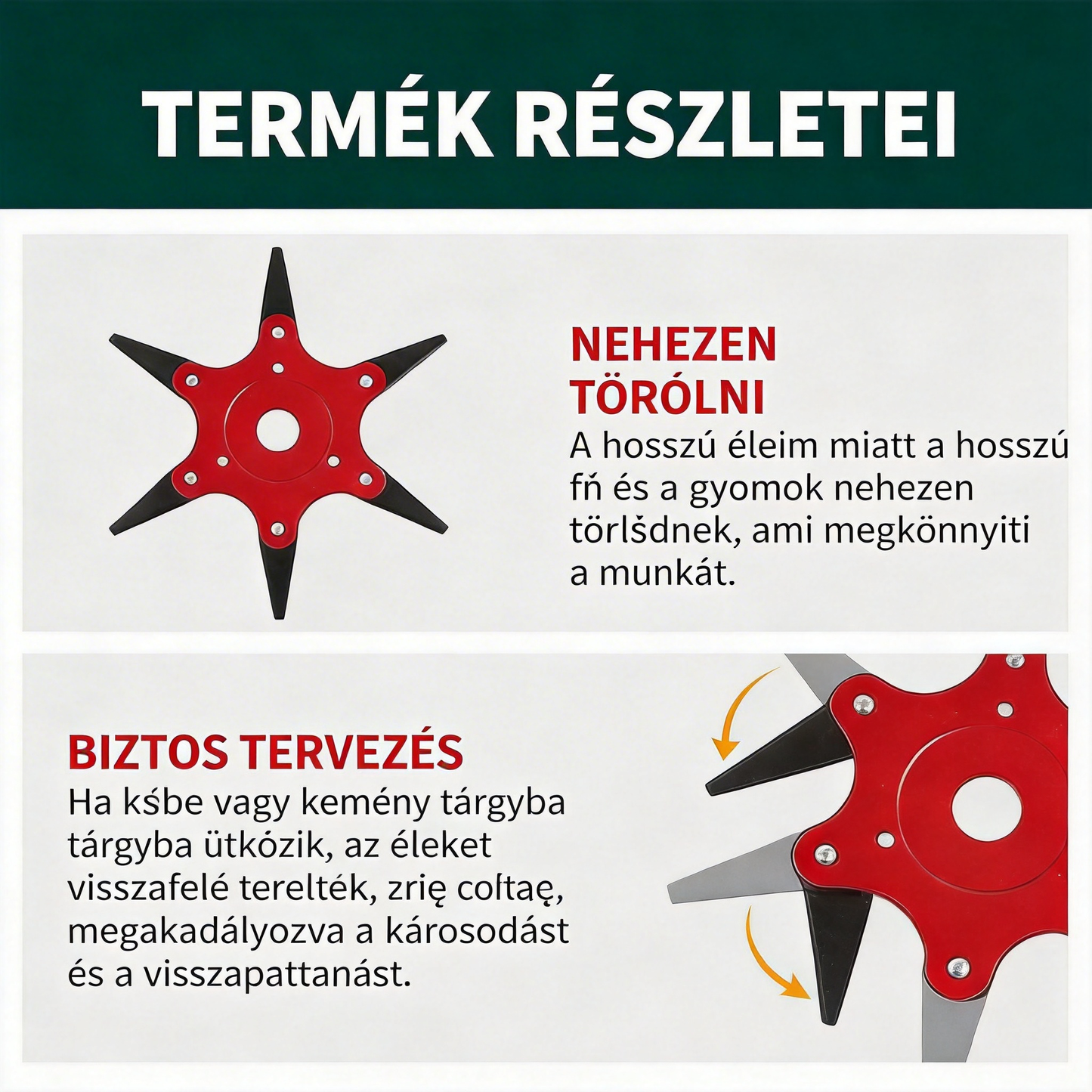 [🎉Tagoknak exkluzív ajánlat]Megerősített és tartós univerzális 6 pengés fűnyíró kés 🌿 erős fű- és bozótvágás, éles és hatékony 💪🔥