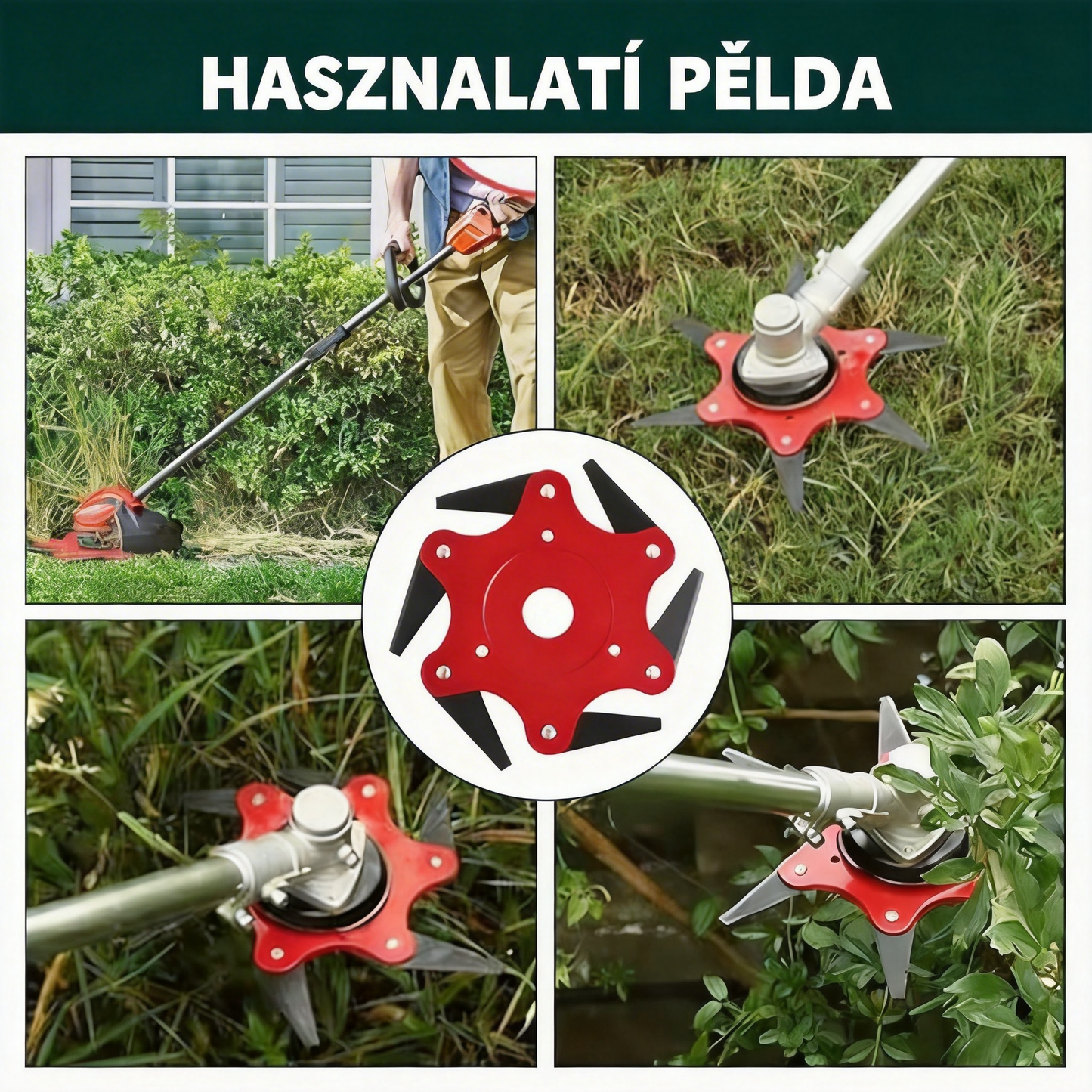 [🎉Tagoknak exkluzív ajánlat]Megerősített és tartós univerzális 6 pengés fűnyíró kés 🌿 erős fű- és bozótvágás, éles és hatékony 💪🔥