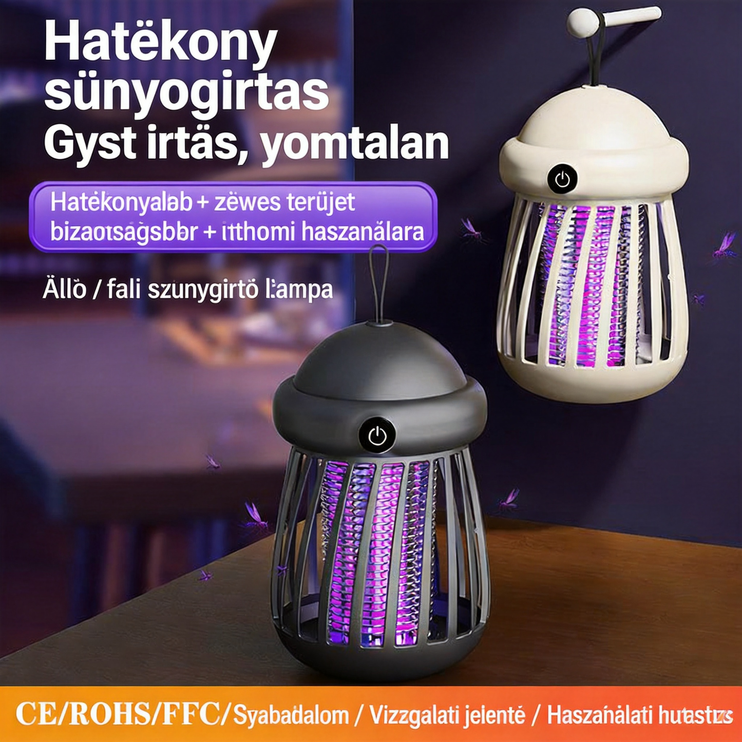 🌙 Nyári kötelező UV szúnyogirtó lámpa – csendes, egészséges és hatékony védelem egész éjjel