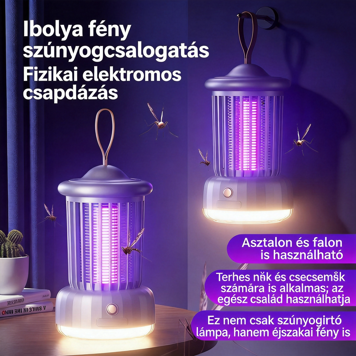 [🎉Tagoknak exkluzív ajánlat]🦟 Felakasztható UV szúnyogirtó lámpa – hatékony, egészséges és vegyszermentes védelem ✨