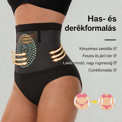 🔥 Magas Derekú Hasformáló Női Bugyi – Melegítő Hasrész, Varrásmentes Kényelem, Nagy Méretben