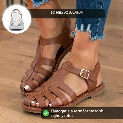 💥 Kényelmes ortopéd bőr szandálok praktikus csatos rögzítéssel