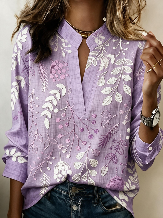 🔥Női V-nyakú blúz – elegáns laza szabás a karcsúbb megjelenésért és maximális kényelemért