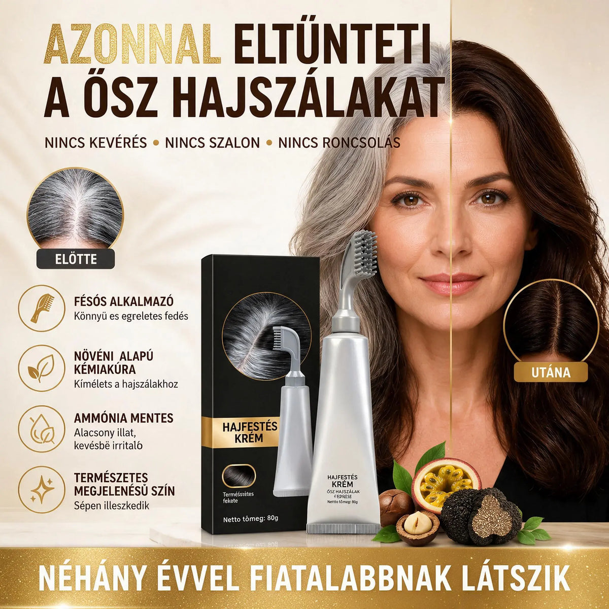 🔥 UTOLSÓ NAP – 50% KEDVEZMÉNY | Fiatalosabb Megjelenés Pár Perc Alatt! Egyszerű Hajszínfrissítés Otthon