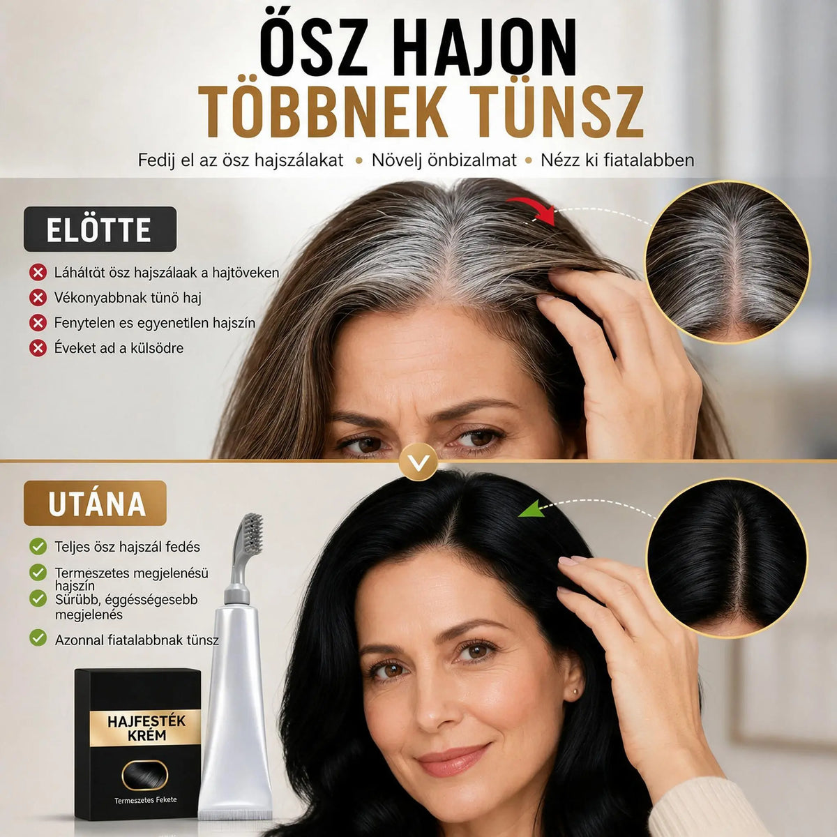 🔥 UTOLSÓ NAP – 50% KEDVEZMÉNY | Fiatalosabb Megjelenés Pár Perc Alatt! Egyszerű Hajszínfrissítés Otthon