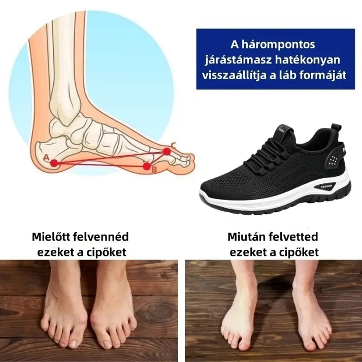 🔥Minden termék legalább 50% kedvezménnyel!ortopéd női cipő puha, párnázott talppal – kényelmes, fájdalommentes járás egész nap!